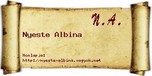 Nyeste Albina névjegykártya
